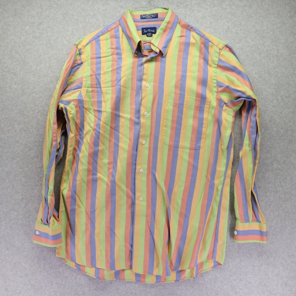 Paul Fredrick Shirt Mens Medium Performance‎ Sport Pocket Button Up Long Sleeve